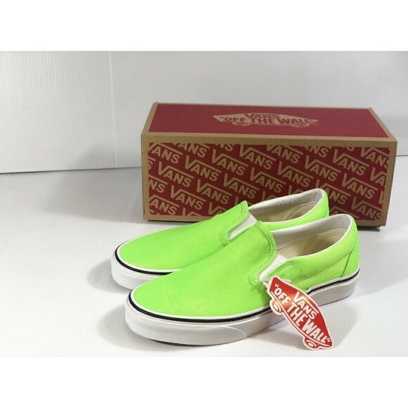 Vans Other - Vans Classic Slip On Neon Green Gecko/White Shoes